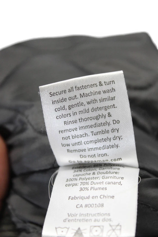 Abrigo acolchado Appaman unisex para niños con capucha cuello alto manga larga cremallera gris talla 6 Foto 4 de 4