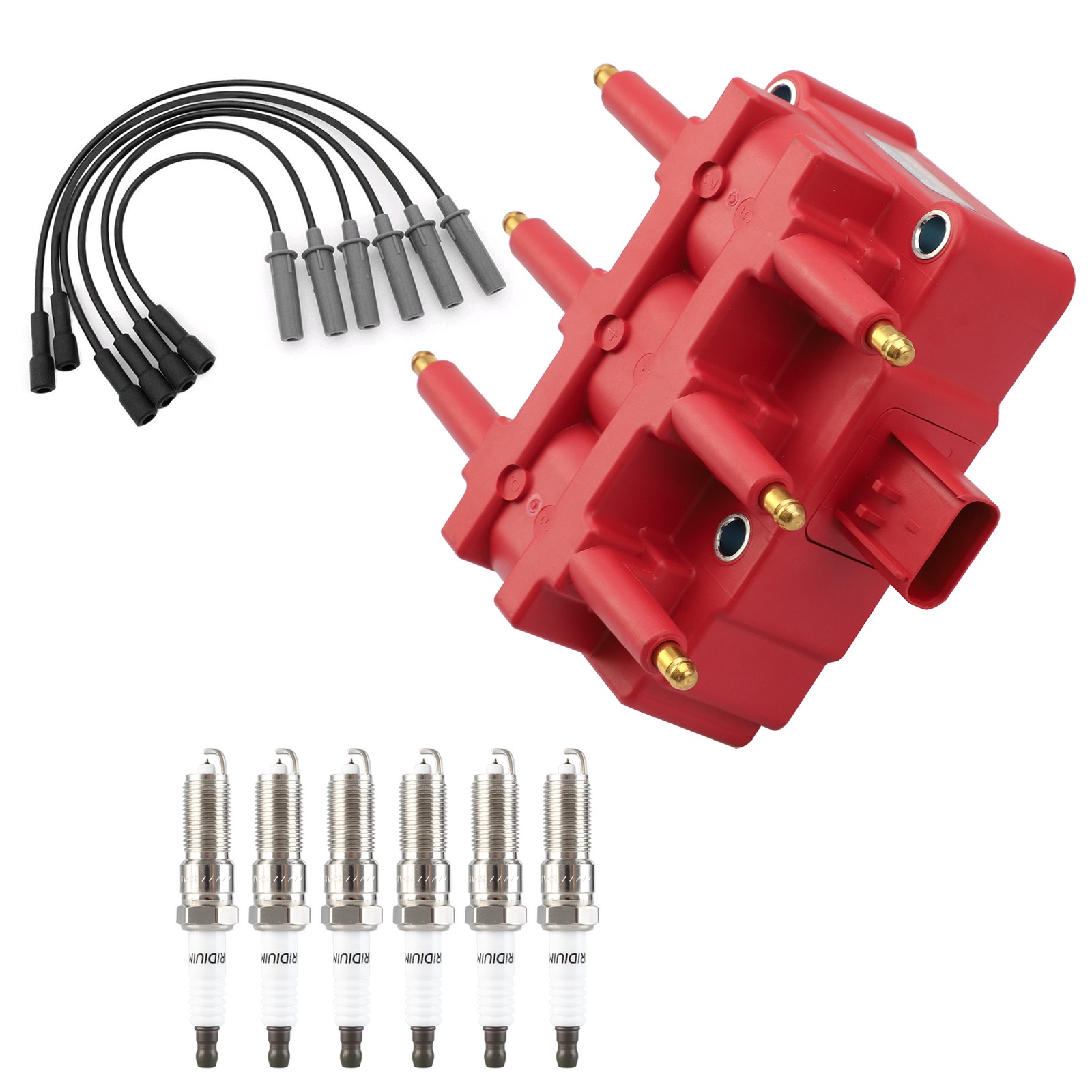 1 Set Ignition Coil & Iridium Spark Plug & Wire For Wrangler V6 3.8L 07-11 UF305