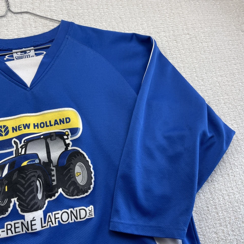 Vintage Y2K New Holland Tractor Hockey Jersey Men’s Sz XXL Blue Farm Equipment Foto 4 de 4