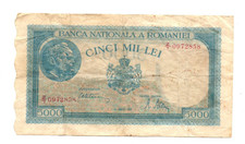 5000  LEI  FINE  BANKNOTE FROM  ROMANIA  1945   PICK-56