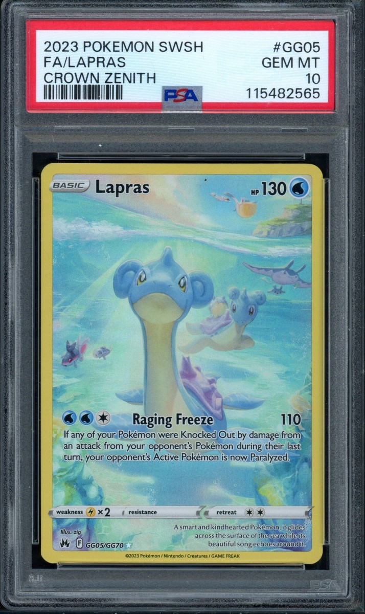 Pokemon PSA 10 Gem Mint Crown Zenith: Galarian Gallery Lapras GG05