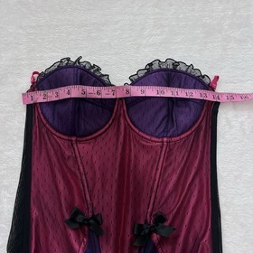 Victoria's Secret Sexy Little Things 36C Mesh Bustier Purple Burgundy Black