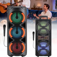 Portable Loud Bluetooth Speaker Sub Woofer Heavy Bass Sound System Party FM LED