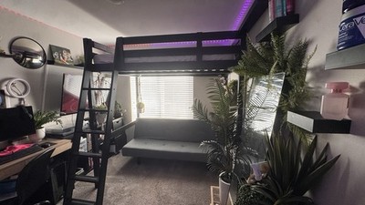 IKEA: STORA Loft bed frame, black, Full/Double, Great Condition