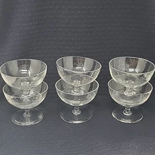 MCM CG Quartex Star Dust Atomic Starburst Low Sherbet Dessert Glasses Set of 6