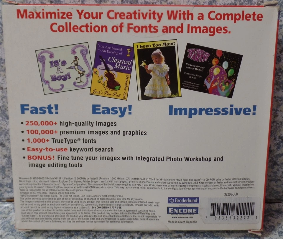 Software PC ClickArt 250,000 Vintage 3CD Broderbund NEW SEALED Jewel - Image 2 of 3