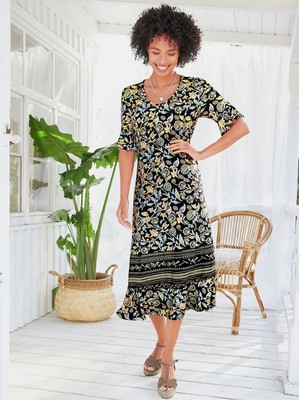 Kleid schwarz 34 Damen Heine Jersey-Kleid ''schwarz/zitrone'' UVP: 69,99  2.5784