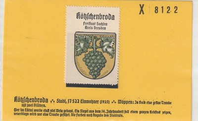 Reklamemarke Wappen von Kötzschenbroda / Sachsen (K2212)