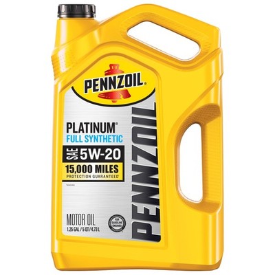 Pennzoil Platinum Full Synthetic 5W-20 Motor Oil, 5-Quart 1-Pack, Yellow 