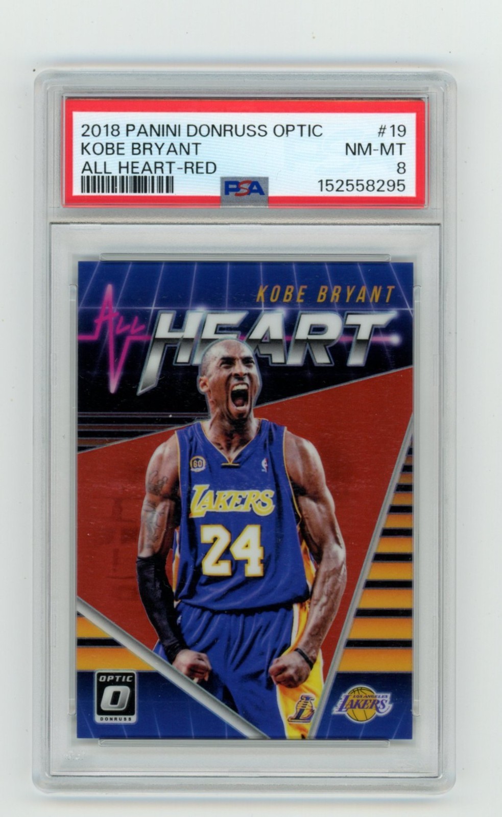 PSA 8 2018-19 Donruss Optic All Heart Red  Kobe Bryant /99