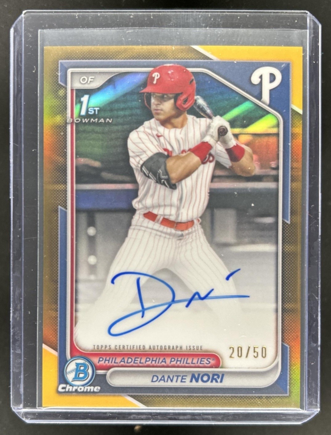 2024 Bowman Draft Dante Nori Chrome Auto Gold Refractor 1st #/50 Phillies