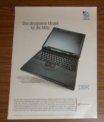 Seltene Werbung IBM ThinkPad 390 - Das designierte Modell für die Mitte 1998