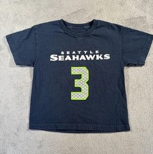 Seattle Seahawks Shirt Youth Small Wilson 3 Logo NFL Merch Football Graphic