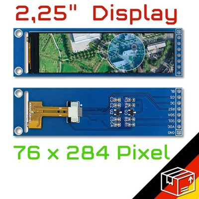 2,25'' TFT LCD Display SPI 76 x 284 Pixel ST7789 Arduino ESP32 RP2040 Lang NEU