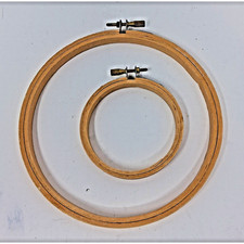 Vintage Wooden Embroidery Hoop Set 3 inch and 6 inch Round Needlework Taiwan