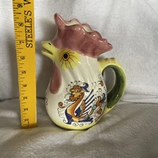   Boston Warehouse Rooster Pitcher~1994~Hand Painted Ceramic