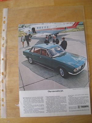 BRITISH LEYLAND TRIUMPH OUR EXECUTIVE JET 1970 WERBUNG A4 AKTE 47