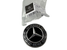 New Oem Mercedes-benz Hood Emblem Badge A0008173305 Black Chrome Genuine New Oem Mercedes-benz Hood Emblem Badge A0008173305 Black Chrome Genuine