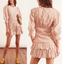 Loveshack fancy Marquise Mini Floral Dress Size 10 in Fruity Punch Cottagecore