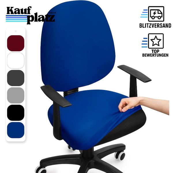 BüRostuhl Bezug Stretch Abnehmbar Waschbar Universal FüR Drehstuhl Blau 1 StüCk-image