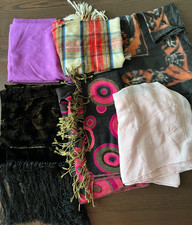 Women's Scarves Lot 6 Beaded, Fringed, Wool Blend