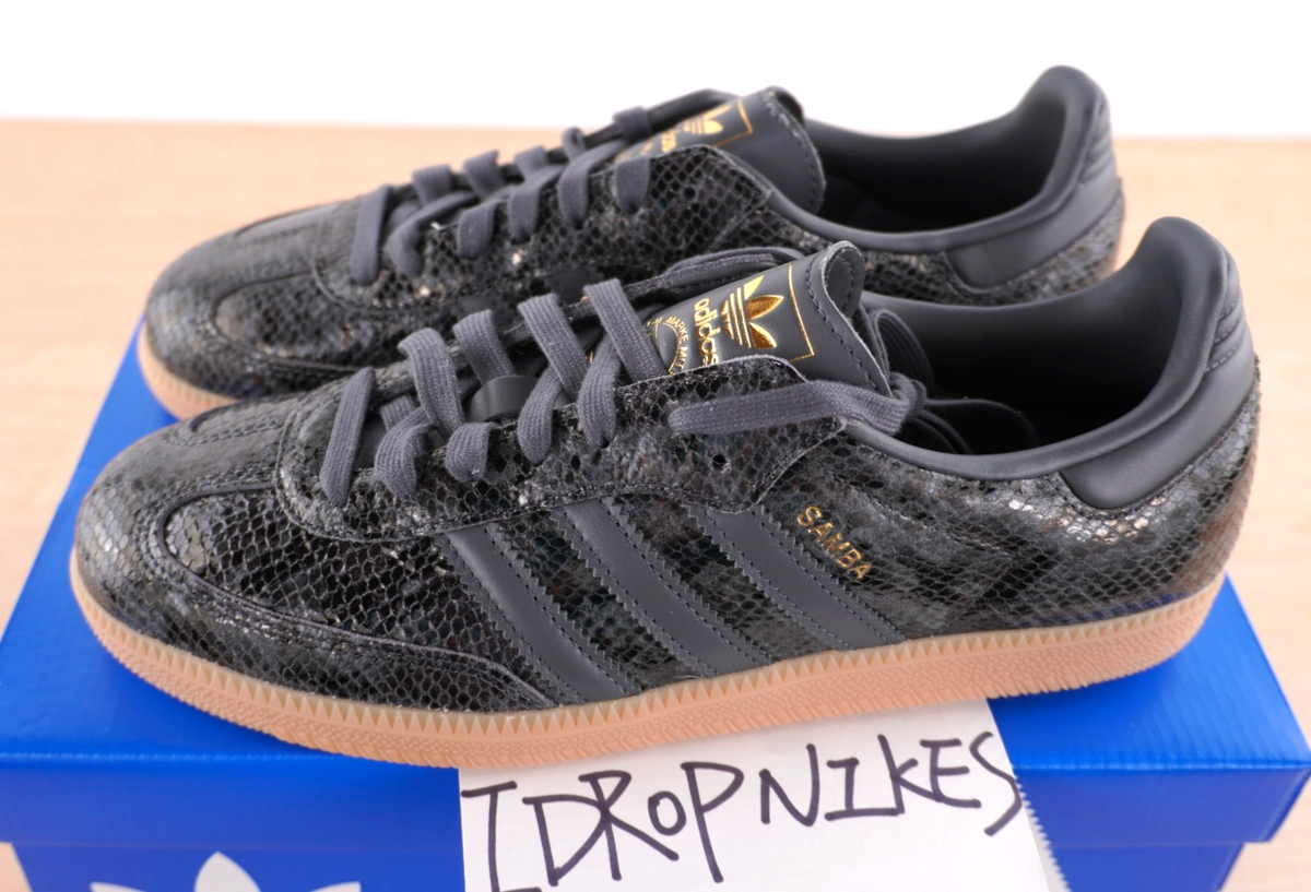 adidas Originals Samba OG WMNS Faux Snakeskin Black Shoes JQ3532