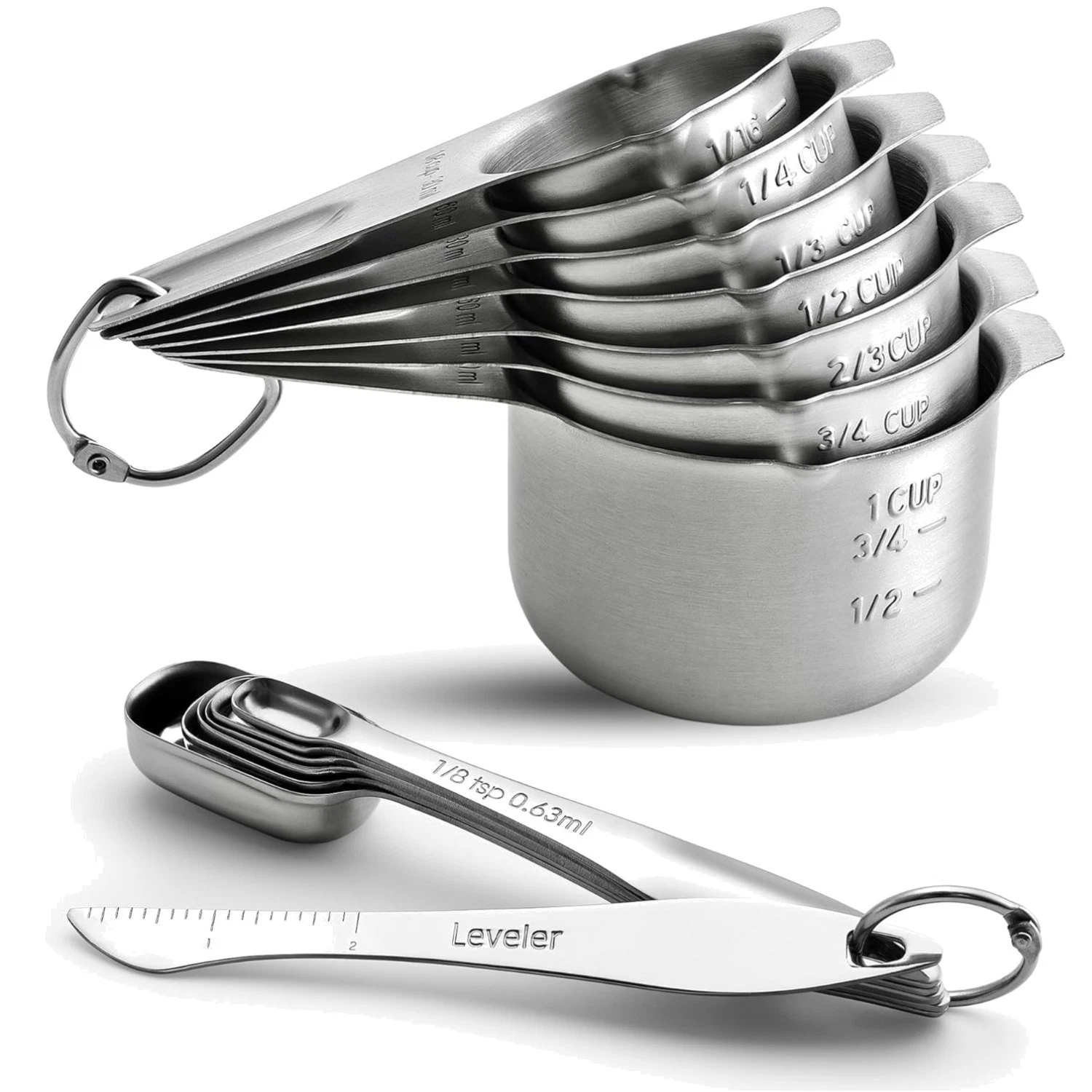 Heavy Duty Stainless Steel Measuring Cups and Spoons - 14 Pc
Opens in a new window or tab