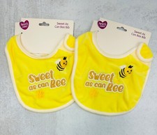 Set of 2 Parent's Choice Sweet As Can Bee Plush Baby Infant Bib Shower Gift