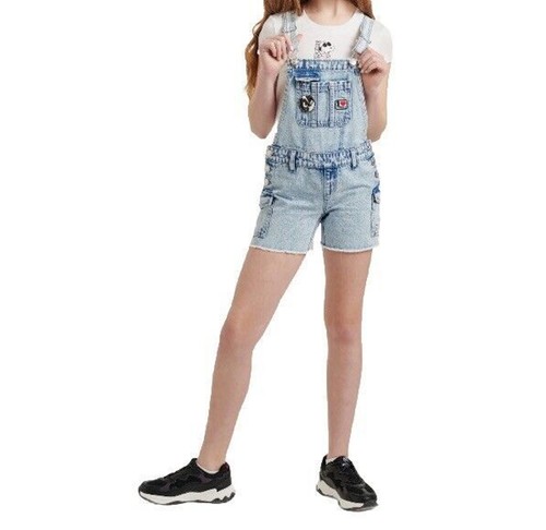 Justice Girls Snoopy Denim Shortfall Overall Jumper With Tee Size 8 NWT - Picture 3 of 3