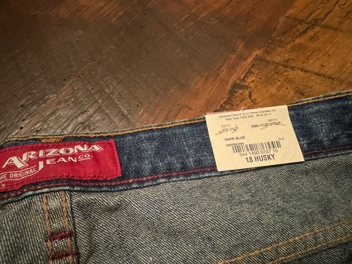 Arizona Jeans Co. Boys Relaxed Fit Husky Boot Cut Blue Denim Jeans Size 18 NWT - Picture 3 of 4