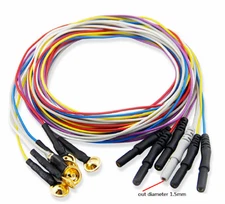 24pcs Din 1.5mm Gold-plated Copper Cap Colorful Electrodes Sleep Brain EEG Cable