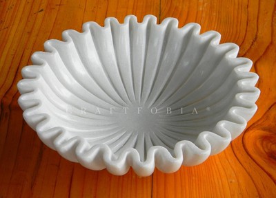 Handcrafted Marble Fruit Bowl - Elegant Decorative Centerpiece for Dining table
