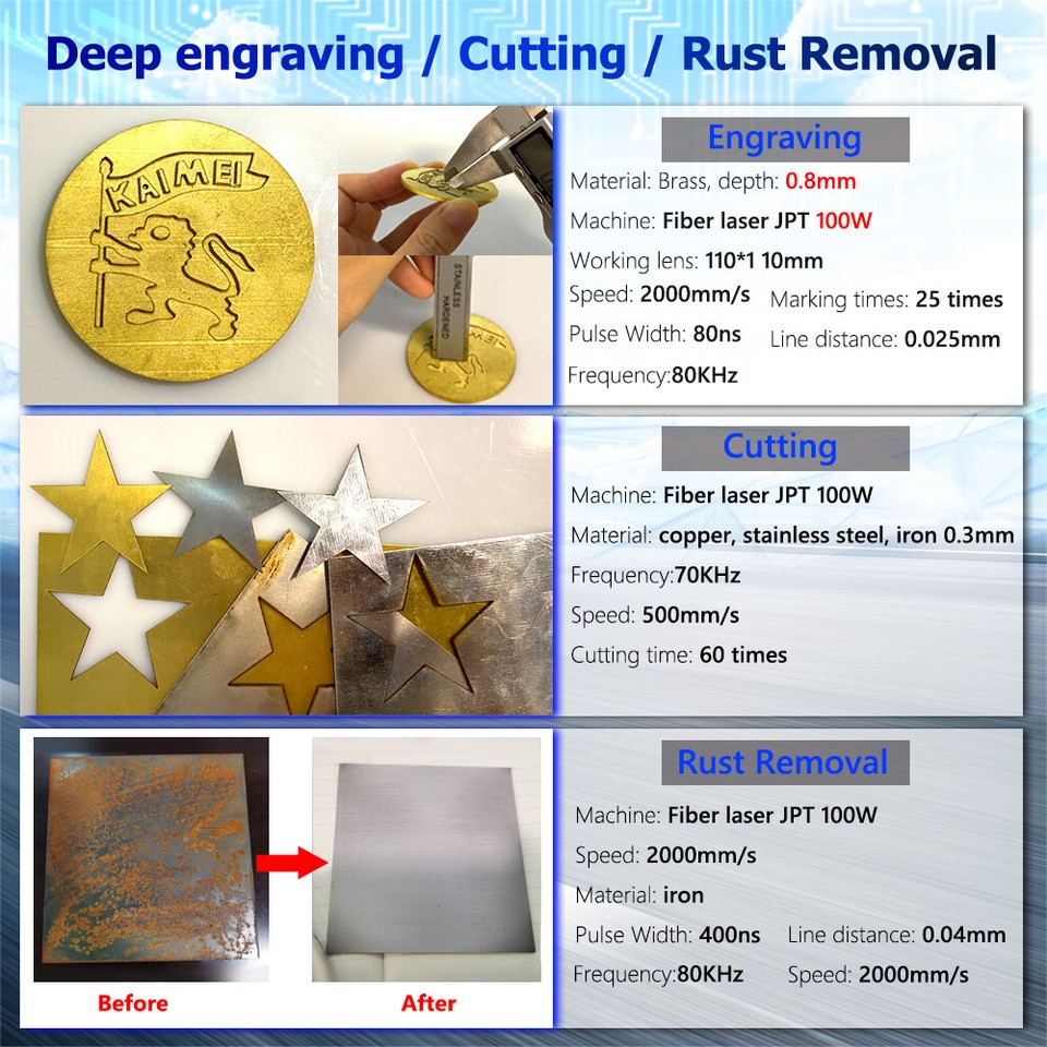 Raycus 30W QS Fiber Laser Marking Engraving Machine Metal Steel Marker ...