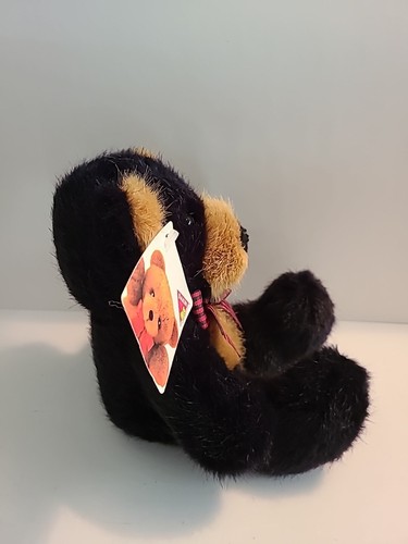 VINTAGE Dakin 1995 GINGHAM BEAR TEDDY W/ RED BOW 7" Plush STUFFED ANIMAL TOY - Picture 2 of 7