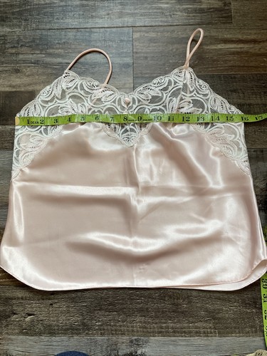 VINTAGE Lucie Ann II Women’s Pink LIQUID SATIN CAMISOLE TANK TOP SIZE 34 - Picture 5 of 10