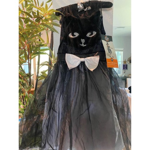 GIRLS BLACK KITTY CAT WITCH HALLOWEEN COSTUME SZ MEDIUM NEW eBay