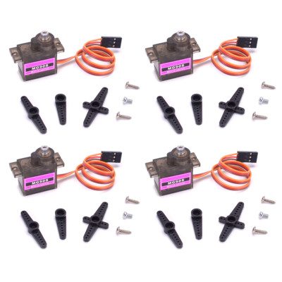   4 Stück Servo MG90S Metalgetriebe Mini Micro JR Stecker Flugzeug Ruderhorn 13g
