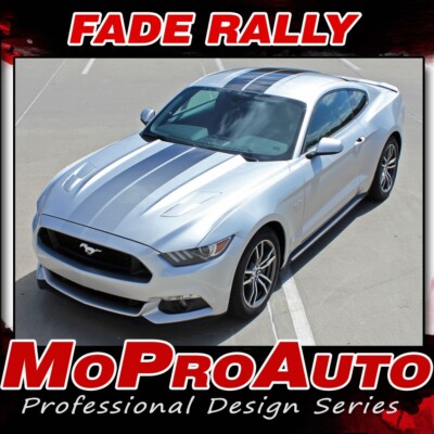 2015-2017 Ford Mustang FADE RALLY Hood Fading Racing Stripes Vinyl Graphic Decal