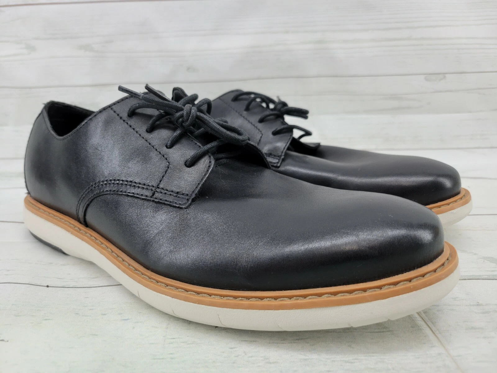 Scarpe Oxford Clarks uomo drappeggiato pizzo taglia 9 5 nere