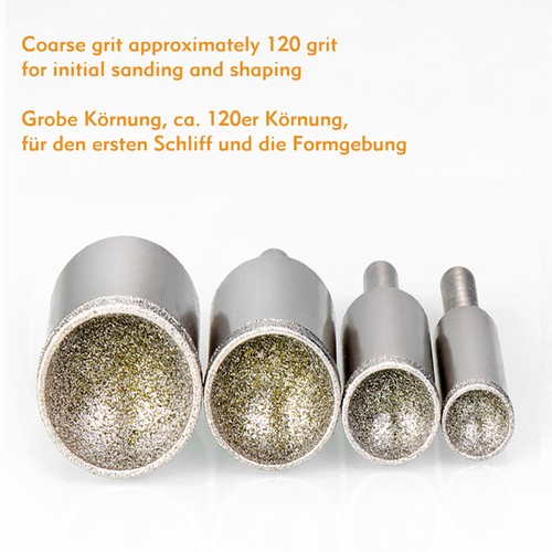 3mm-25mm Diamond Spherical Concave Head Grinding Forming Jewelry Stone 6mm Shank - Picture 2 of 6