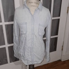 Rails Womens Blue Polka Dot Long Sleeve Button Down Shirt Small