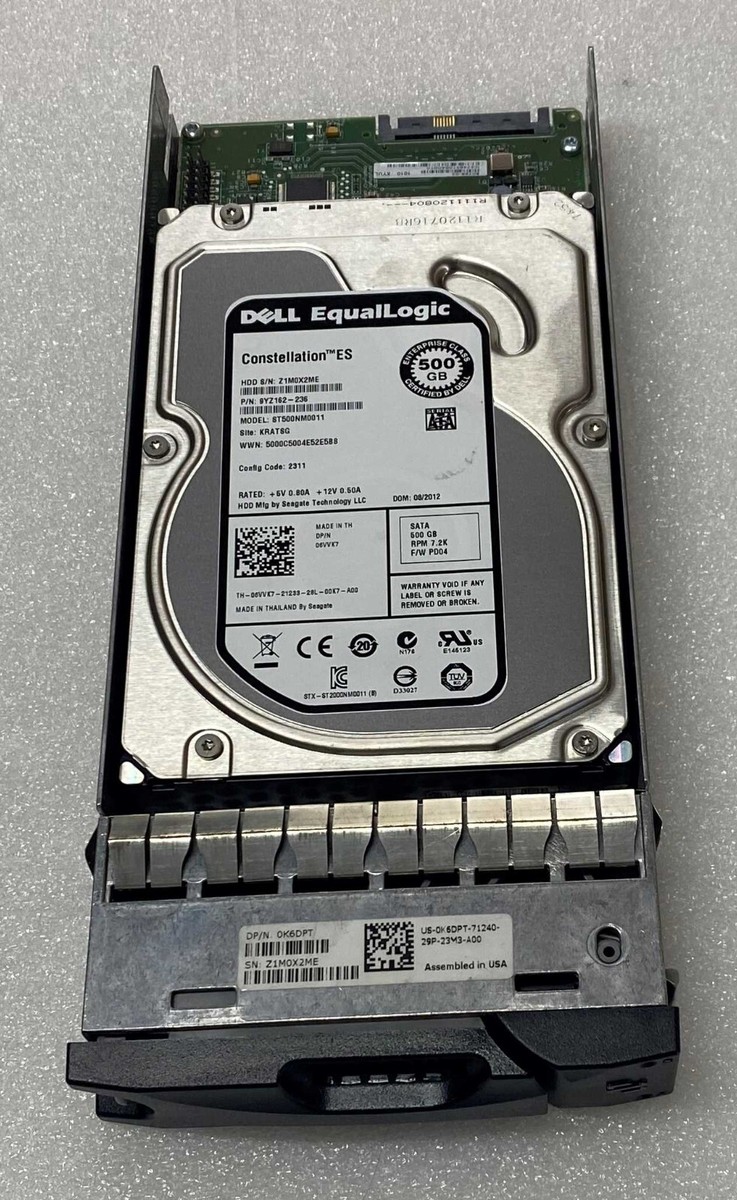 Dell EqualLogic 6VVK7 500GB 7.2K RPM 3Gbps 9YZ162-236 SATA 3.5