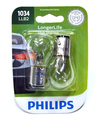 Philips LongerLife 1034 23/8W Two Bulbs Stop Brake Light Replacement Lamp Fit