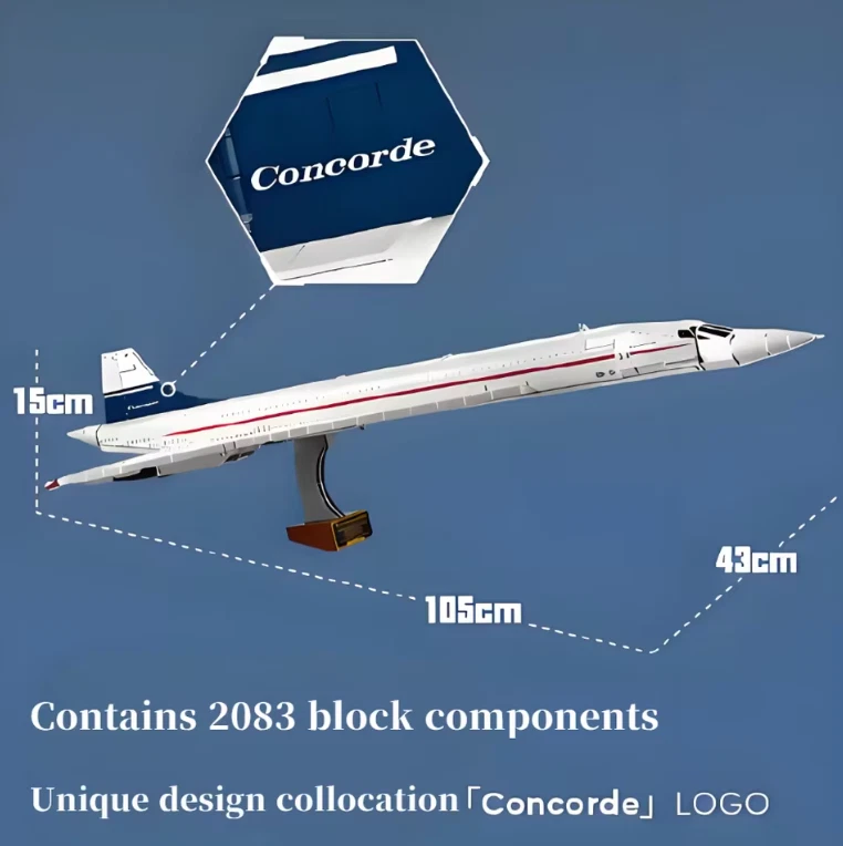 2083 ШТ. Airbus Concorde Модель Кирпичи Строительные Блоки MOC 10318 - Изображение 2 из 4