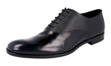 PRADA RARE Saffiano Oxford Dress Shoes Leather Sole Black NEW - US 10 EU 43