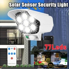Solar LED Wall Light Motion Sensor Street Yard Outdoor Security Lamp Fake Camera