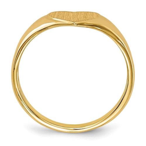 14k Yellow Gold Mens Heart Signet Ring Size 6 (1.89 g) - Picture 2 of 9