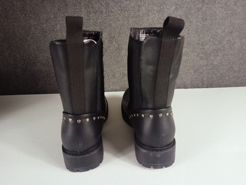 BNIB City Chic Size 39 8 Wide Fit MINKE Ankle Boot Black Biker Silver Studs - Picture 15 of 20