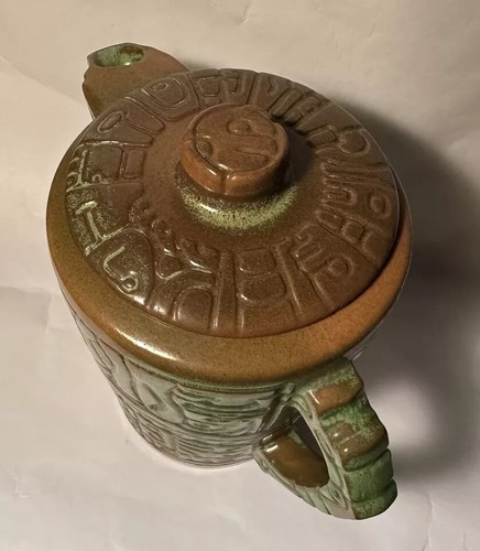 Frankoma Pottery Pitcher Mayan Aztec Prairie Green - Picture 3 of 12