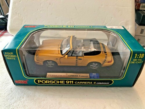 PORSCHE 911 CARRERA 4 CABRIOLET YELLOW BY ANSON 1:18 SCALE - Picture 5 of 5